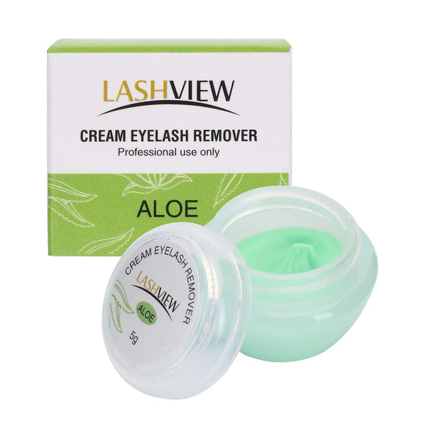 LASHVIEW Eyelash Extension Remover Cream, Light Aloe Flavor, Professional Eyelash Adhesive Remover for Salon, 5g