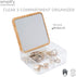 Simplify 3 Compartment Organizer with Bamboo Lid | Mirror | Perfect for Jewelry | Cosmetics | Accessories | Vanity & Countertop | Keepsake Storage Box | Clear by Simplify