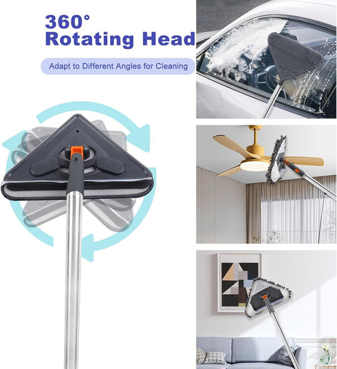Wall Cleaner Mop with 79 Inches Long Handle, 360° Washer Cleaner Tool for Walls, Ceiling Fans, Dust, Floors, 6