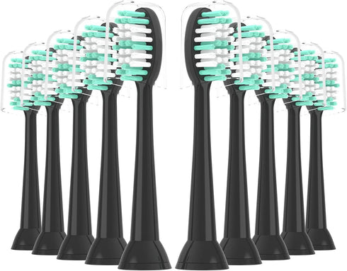 Replacement Toothbrush Heads 10 Pack for AquaSonic Black Series, Vibe Series, and Duo Series Pro Electric Toothbrush