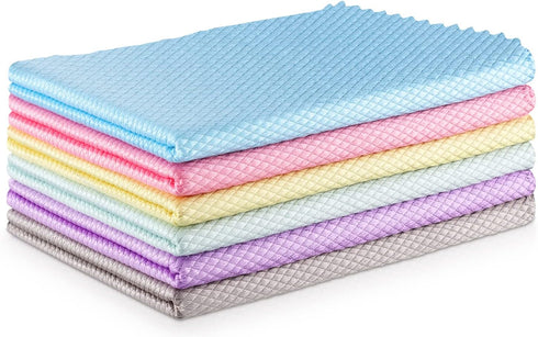 Easy Clean Streak Free Glass Cleaning Miracle Microfiber Cloth: Lint Free Dish Drying Cloths, Pack of 6.