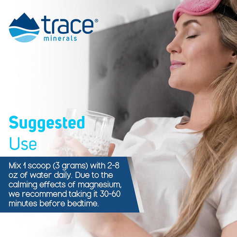 Trace Minerals Magnesium Glycinate Powder, 120 mg, Naturally Flavored Mixed Berry Lemonade Drink Mix, 30 Day Supply
