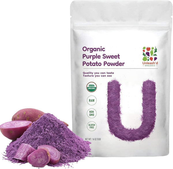 UNLEASH'D ORGANIC Organic Purple Potato Powder 16 oz 100% Pure Natural Superfood, Rich in