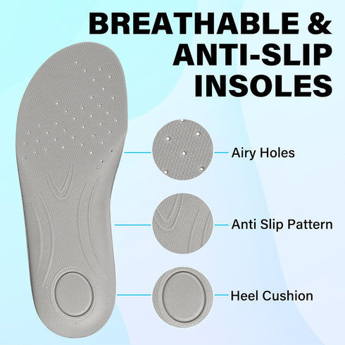 US13/EU48-49 Knixmax Outdoor Men Orthotic Insoles for Crocs Ultra Thin Wide Fit Clogs Inserts with Arch Support