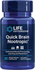 Life Extension Quick Brain Nootropic, 30 Vegetarian Capsules, Enhanced Brain Performance