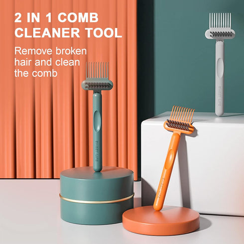 Hair Brush Cleaning Tool, 2-in-1 Comb Cleaning Brush for Home and Salon Use (1 Pack-Green)