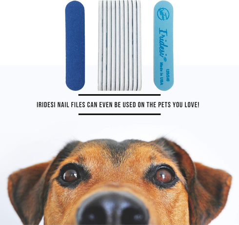 Professional Mini Blue Finger Nail Files, 120/240 Washable Emery Boards, 12 Fingernail Files Per Pack