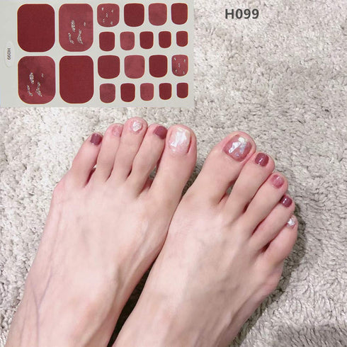 WOKOTO 20 Sheets Solid Toe Nail Polish Strips Stickers and 1 Nail File Manicure Kit for Women Girls