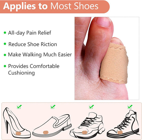 60 Pieces Bunion Cushions – Self-Adhesive Bunion Pads, Skin Color Foot Callus Patches for Bunionette Pain Relief