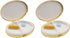 Set of 2 Oval-Shaped Pocket Purse Pill Box & Organizer with Dual Compartments (Gold Victorian)
