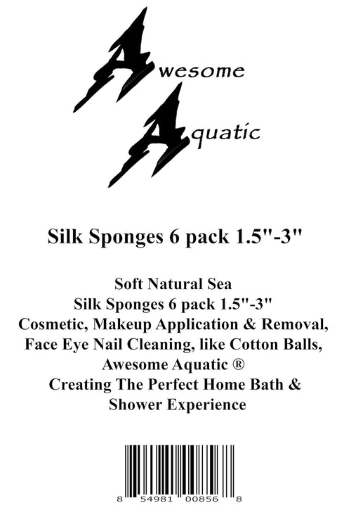 Soft Natural 6 Silk Sponges, Cosmetic Makeup Application Removal for Face, Eye, Nail Cleaning