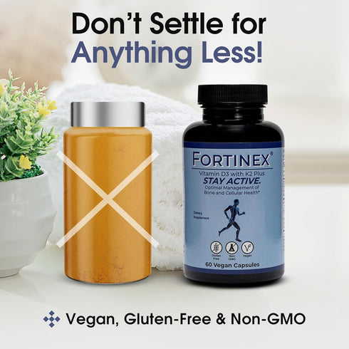 Vitamin D3, K2 Plus, C, E, MCT, Resveratrol, NADH, CoEnzyme Q10 - Supports Bone and Cellular Health - Gluten Free,