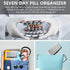 YILUTONGFA 7-Day 8 Portable Metal Pill Case, Featuring CompartmentsPerfect for Travel. BPA-Free. (L-Silver, Large)