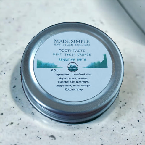 Mint Sweet Orange Toothpaste Sample - Organic & Fluoride-Free