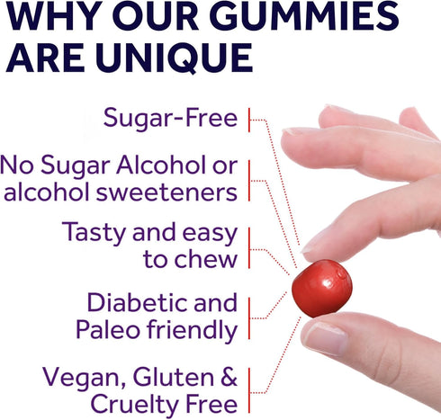 Magnesium Citrate Gummies - Sugar-Free, Vegan, Non-GMO for Better Sleep and Relaxation - Cherry - 120 Chews