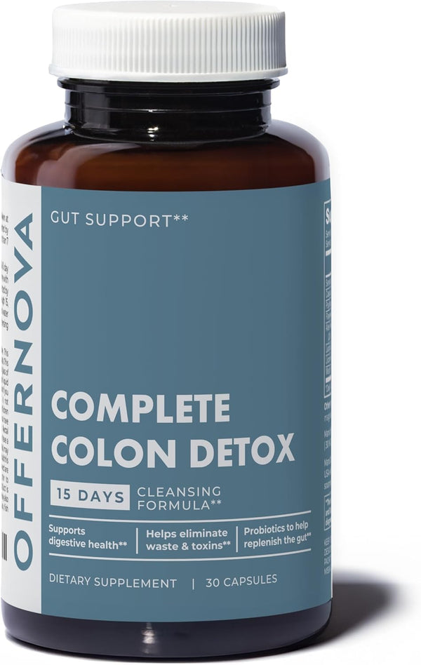 Complete Colon Detox, 15 Days, 30 Capsules, All Natural Cleanser for Bloating & Constipation Relief