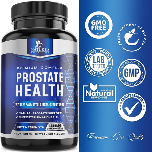Prostate Supplements for Men - 60 Capsules with Saw Palmetto, Beta Sitosterol, and Lycopene for Prostate Health