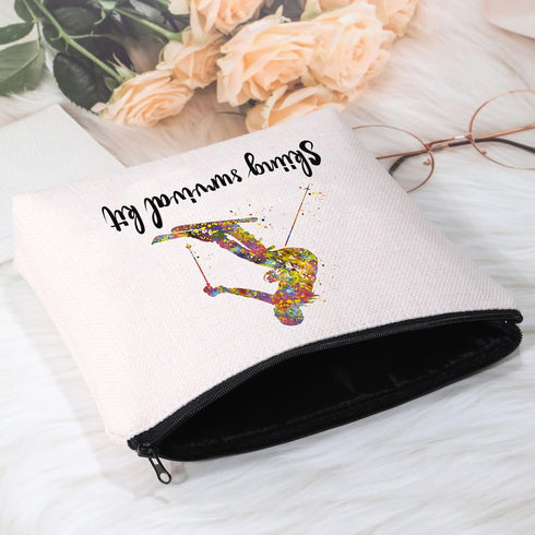 POFULL Skiing Bag, Skiing Team Gifts, Survival Kit for Ski Lover Enthusiasts Cosmetic Bag