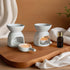 JHZABPO (Pack 2) Oil Burner, Tealight Wax Warmer with Tea Wax Tray, White Oil Warmer for Scented Oil