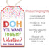 Set 20 GT489 of Personalized Doh You Want to Be My Valentine Kid's Treat Tags | Play Dough Valentinne Tags | Customized