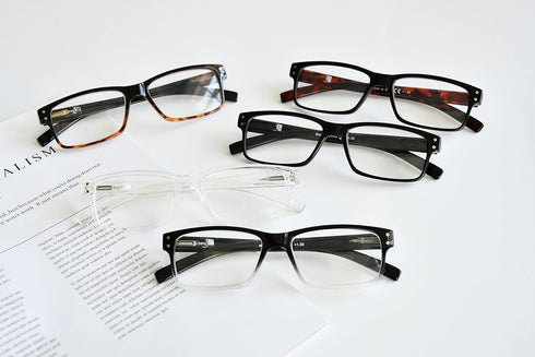 Eyekepper Vintage Reading Glasses for Men, 5 Pack Classic Readers with Spring Hinges