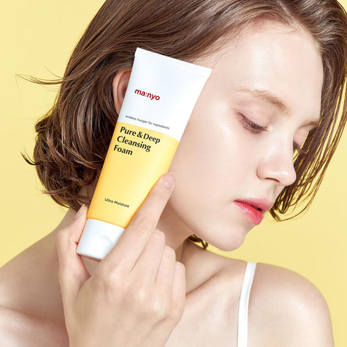 ma:nyo Pure & Deep Cleansing Foam - Gentle Face Wash with Natural Ingredients, Suitable for All Skin Types, 6.7 fl oz