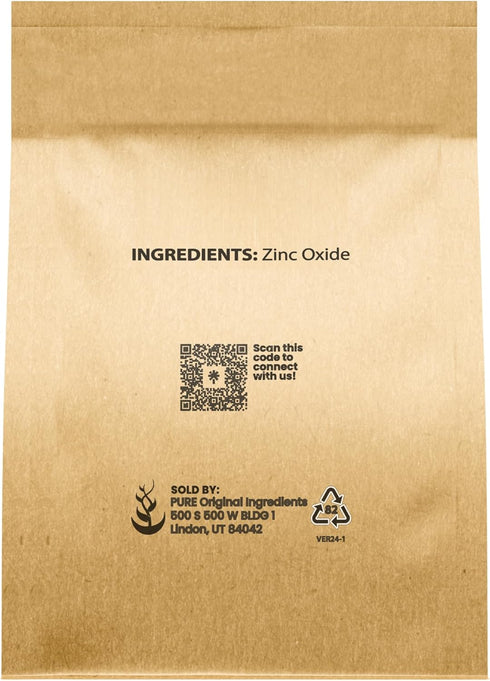 Pure Original Ingredients Zinc Oxide, Eco-Friendly Packaging, Non-Nano - 4 Ounce