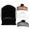 Polycarbonate Large Hair Claw Clips for Women, 3 Counts in Set of Black/Tortoise Shell Brown/Clear Resin, 4.3 inch in