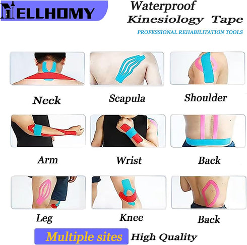 Kinesiology Tape (20 Precut Strips), Pro Elastic Athletic Tape for Joints Support & Muscle Pain Relief (Skin Color)