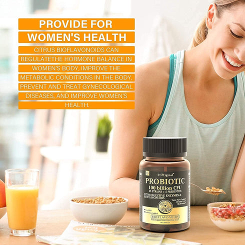 Probiotics with Prebiotics for Men and Women - 120 Capsules, 35 Strains Organic Probiotic 100 Billion CFU for Gut &
