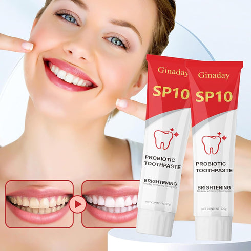 JISKG SP10 Probiotic Whitening Toothpaste, Deep Cleaning Care Remove Yellow Tooth Stains, with Probiotic Oral Health