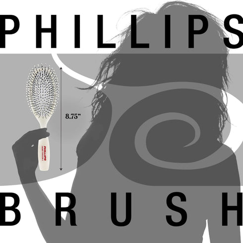 Phillips Brush Co Light Touch Oval Brush, 1, Cushioned with Ball Tipped Nylon Bristles, Contoured Handle