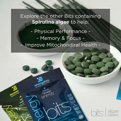 RECOVERYbits Organic Chlorella Algae Tablets, Pure Green Algae Superfood, Immune Boosting, Non-GMO, 60 Tablets