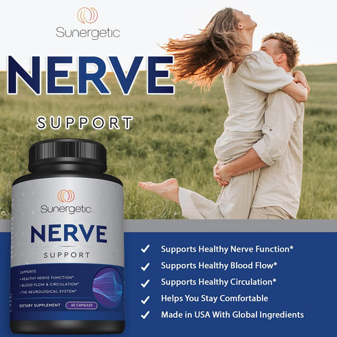 Premium Nerve Support Supplement - 60 Capsules with ALA, ALC & Benfotiamine for Healthy Circulation