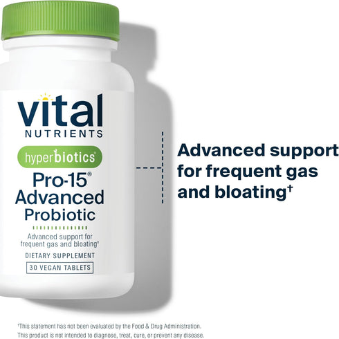 Hyperbiotics Vital Nutrients Pro-15 Advanced Probiotic Supplement | 15 Strains + Kiwifruit | 30 Count