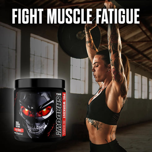 JNX SPORTS The Shadow! 350mg Caffeine Hard Core Preworkout, Electric Energy, Mental Focus, Fruit Punch, 30 Servings
