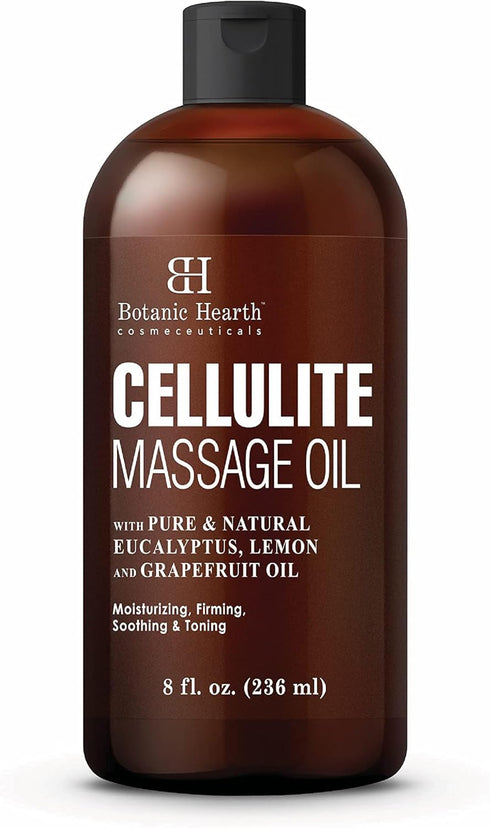Botanic Hearth Anti Cellulite Massage Oil, Firming Oil for Thighs and Butt, 8 Fl Oz