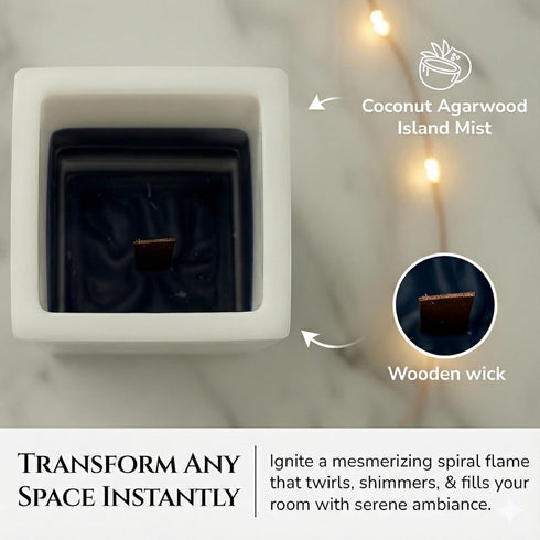 INTERGAZE Square Spiral Light Candle - Unique Spiral Wick Candle Innovative Hollow Design - Decorative Candles for Home
