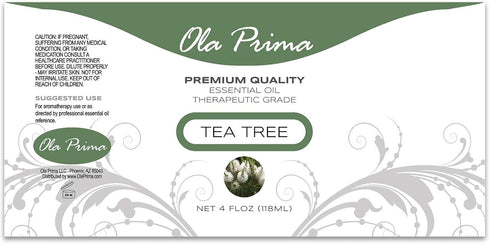 Ola Prima Tea Tree Essential Oil - 4 fl oz - Therapeutic Grade for Aromatherapy, Hair, Face, Acne, Dropper