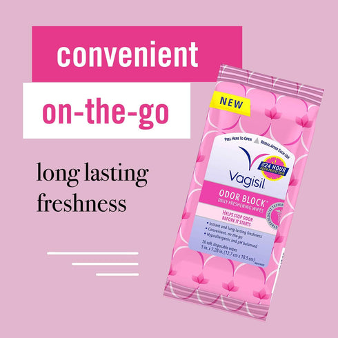Vagisil Multipack 20 Odor Block for Women, Daily Intimate wash, Feminine Wipes, and Dry Wash Deodorant Spray