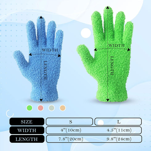 Evridwear Microfiber Plant Dusting Gloves, Reusable Leaf Cleaning Glove for Houseplants, Blinds, Furniture