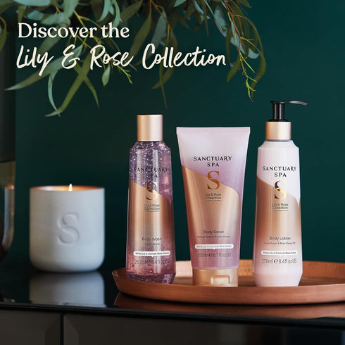 SANCTUARY Spa Lily and Rose Body Lotion, Vegan and Cruelty Free Moisturizer with Lotus Flower and Vitamin C - 250ml