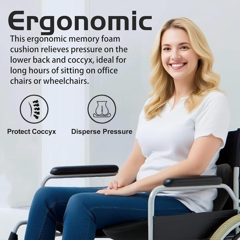 Memory Foam Seat Cushion for Office Chair, Wheelchair Cushions,Hemorrhoid Pillow,Lower Back Support,Bed Sore Cushions
