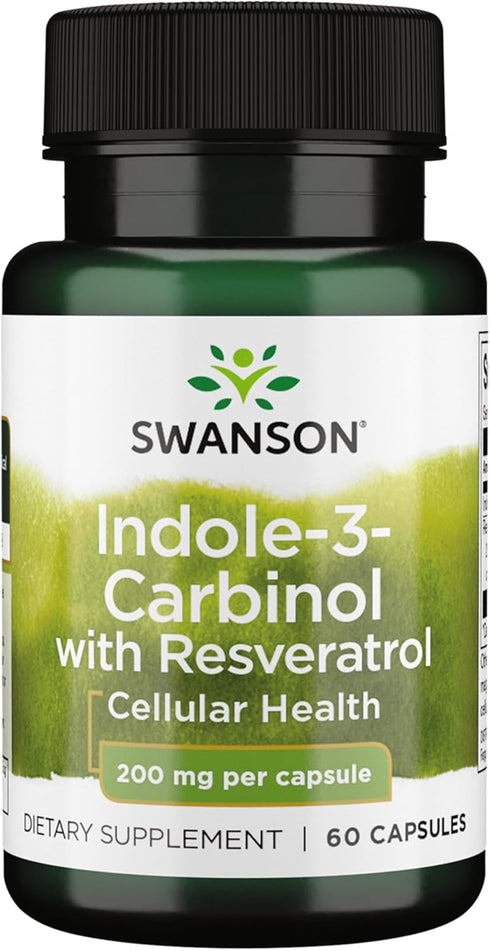 Swanson Indole-3-Carbinol with Resveratrol - I3C Supplement Promoting Cellular Protection - Natural