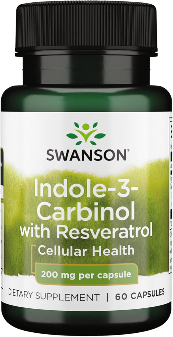 Swanson Indole-3-Carbinol with Resveratrol - I3C Supplement Promoting Cellular Protection - Natural