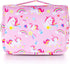 Kids Hanging Toiletry Bag for Girls, Travel Waterproof Wash Bag for Little Young Girls Cosmetic Makeup, Unicorn Pink