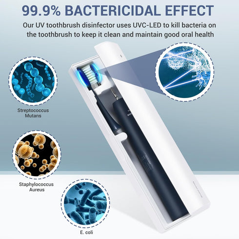 Portable Electric Toothbrush Case, Rechargeable Travel Home Toothbrush Cleaner Case Fits for Oral-B Philips etc Most Electric Toothbrush Heads and Manual Toothbrushes (White)