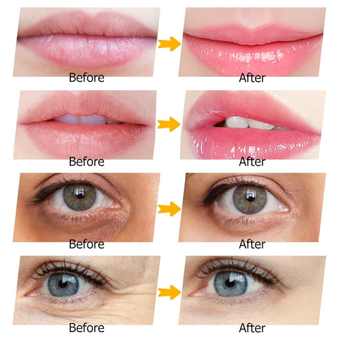 Jakuva 30 Pairs Lip Masks & Eye Masks - Gold Under Eye Patches for Puffy Eyes, Anti-Aging and Moisturizing Care