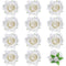 Yilloog 12 Pack Rose Hair Clip - 2.8'' Floral Brooch Hairpins for Women, Wedding Pack (White)