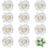 Yilloog 12 Pack Rose Hair Clip - 2.8'' Floral Brooch Hairpins for Women, Wedding Pack (White)